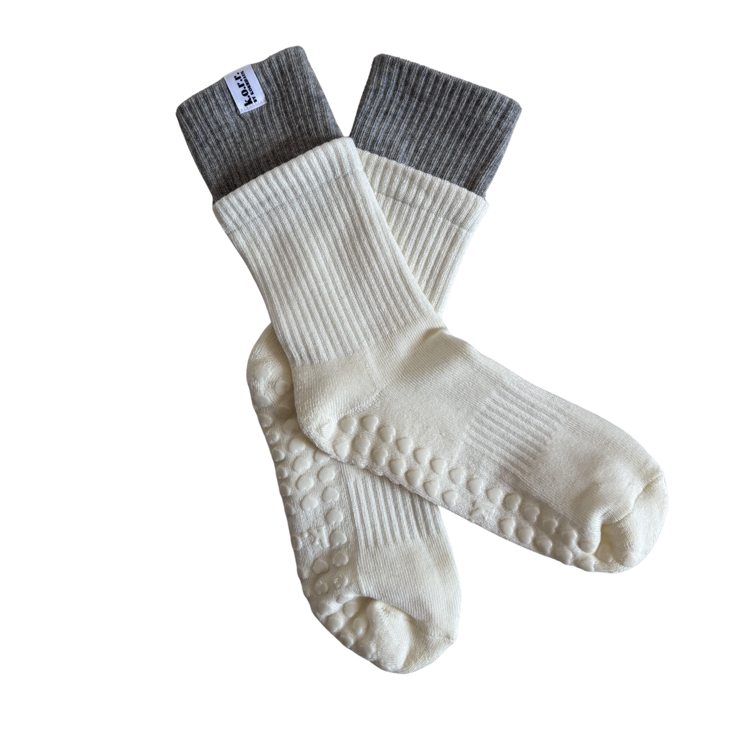 Double Layer Grey Grip Socks