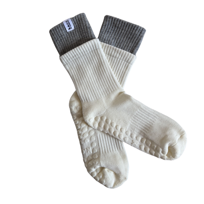 Double Layer Grey Grip Socks