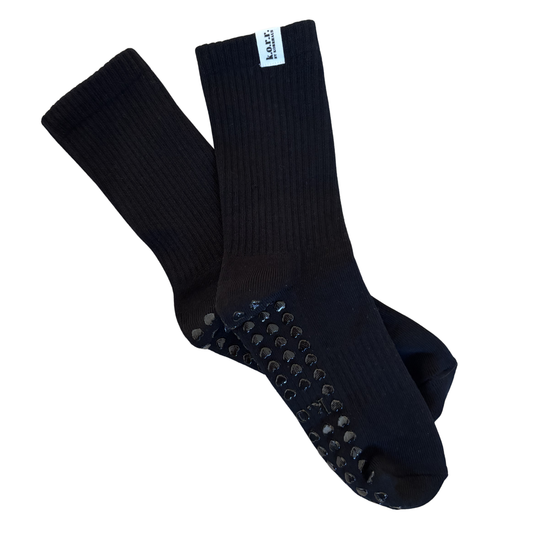 Basic Black Grip Socks