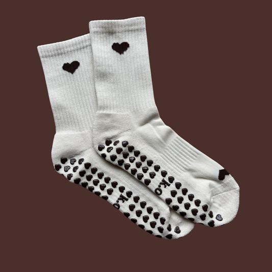 k.o.r.r. Espresso Heart Grip Socks