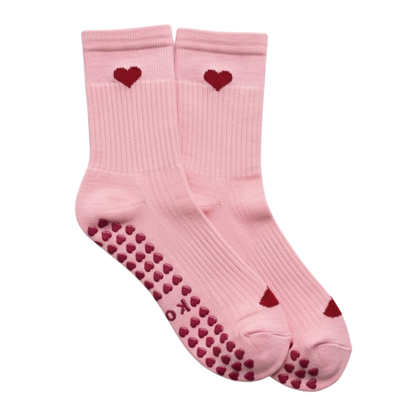 k.o.r.r. Mauve Stripes Heart Grip Sokken