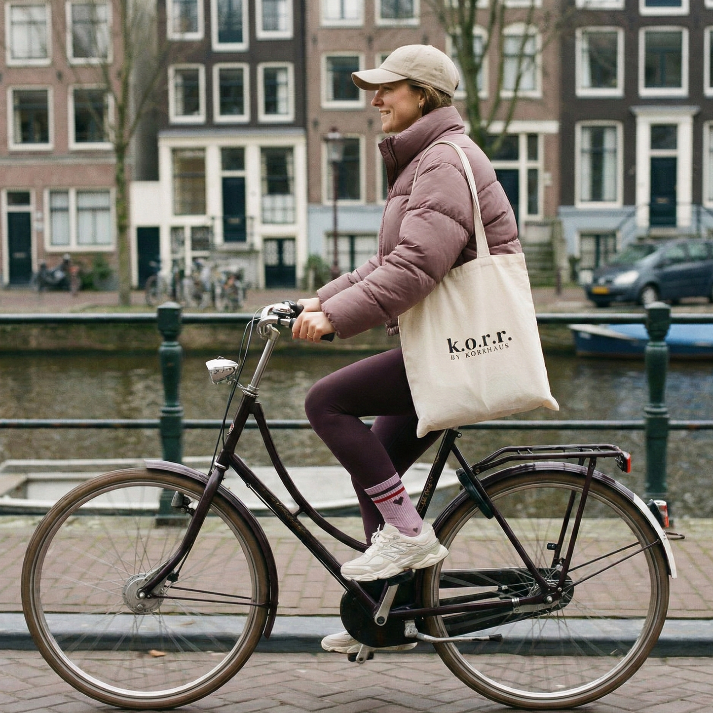 k.o.r.r. Mauve Stripes Heart Grip Sokken