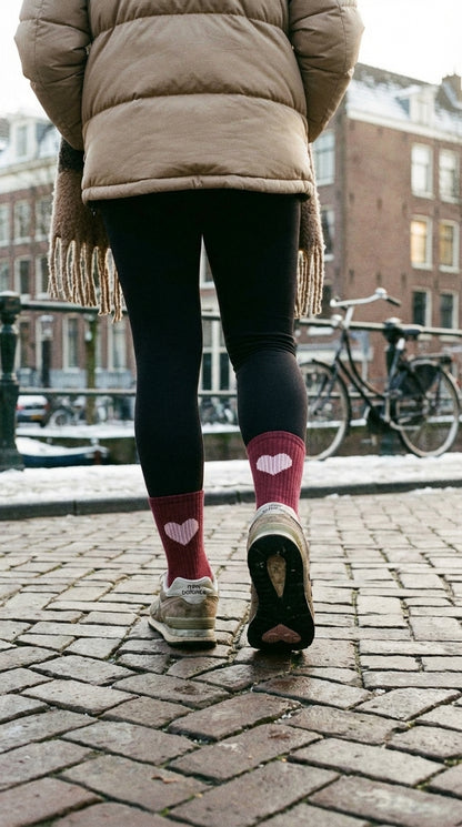 k.o.r.r. Dark Plum Heart Grip Sokken